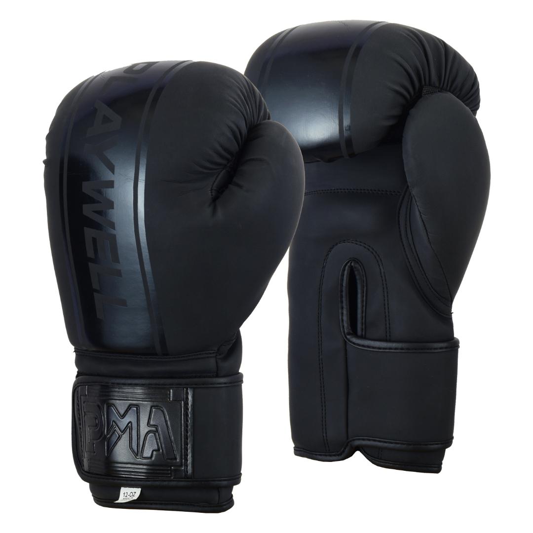 Elite Matte Black Boxing Gloves - Click Image to Close