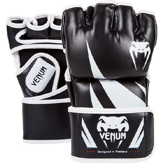 Venum MMA Black/White Challenger Fight Gloves - 4oz - Click Image to Close