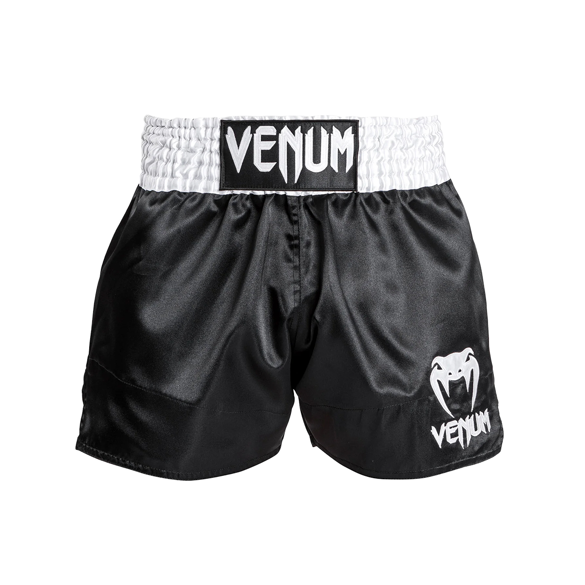 Venum Classic Muay Thai Shorts - White/Black - Click Image to Close
