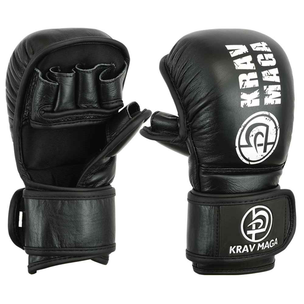 Krav Maga Leather Sparring & Grappling Shooto Glove - 7oz - Click Image to Close