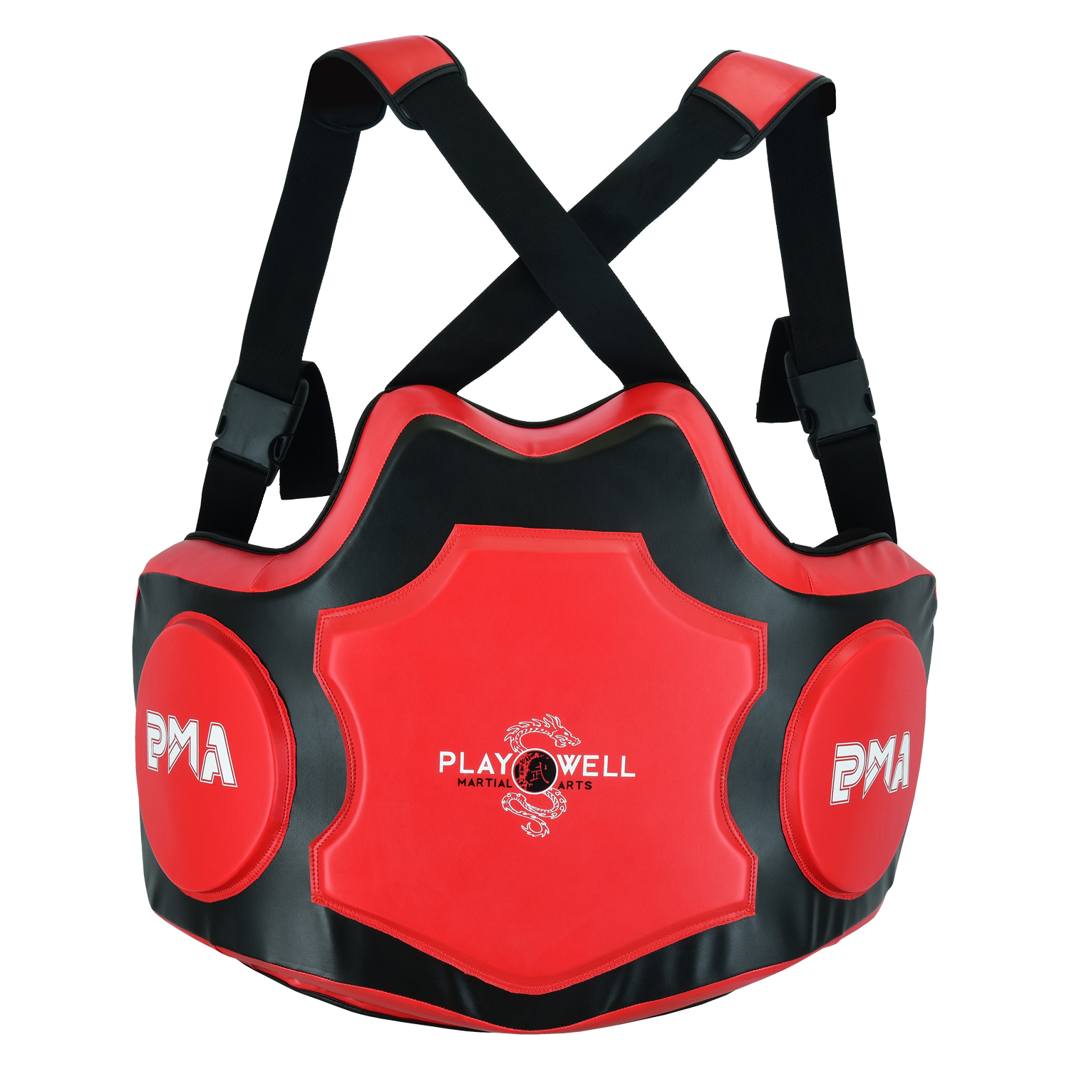 PMA Elite Pro Coaching Body Shield - Black/Red - Click Image to Close