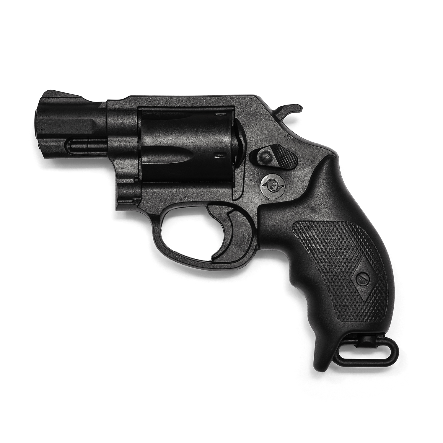 Realistic TP Rubber Black Revolver Barrel Gun - NEW - M013 - Click Image to Close