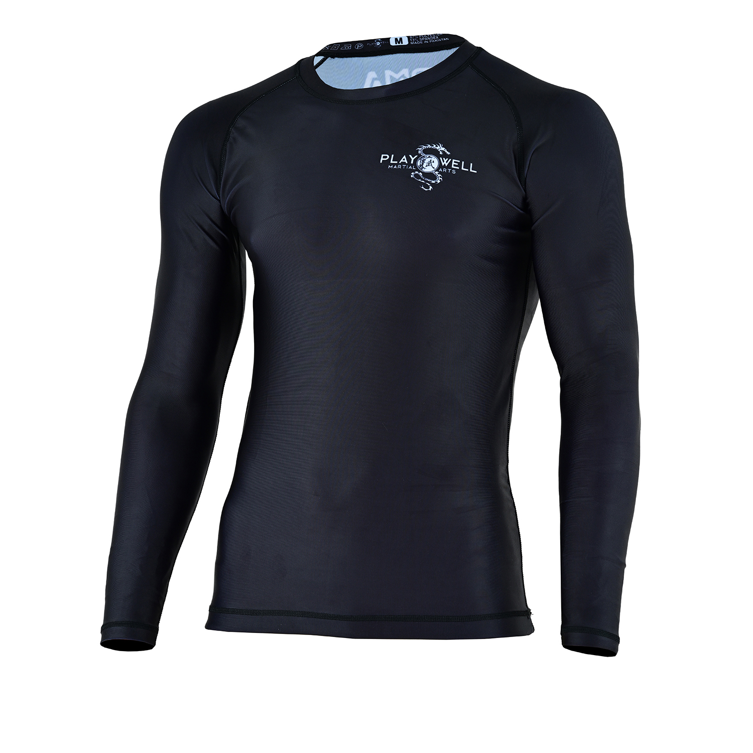 Playwell Black No Gi Long Sleeve Rash Guard - Click Image to Close