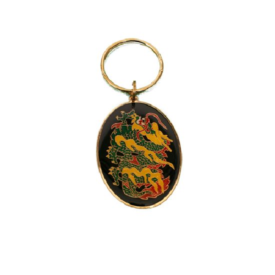 Oval Key Chains - Multi Dragon - Click Image to Close