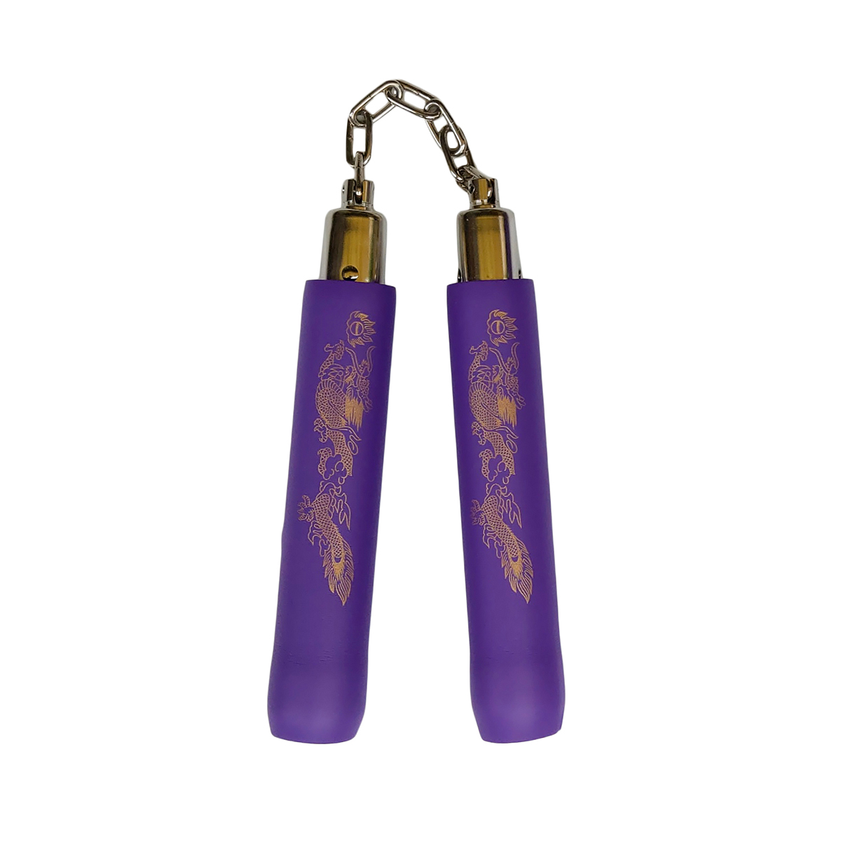 NR-00P8: Nunchaku Foam Purple W/ Chain - 8" - Click Image to Close