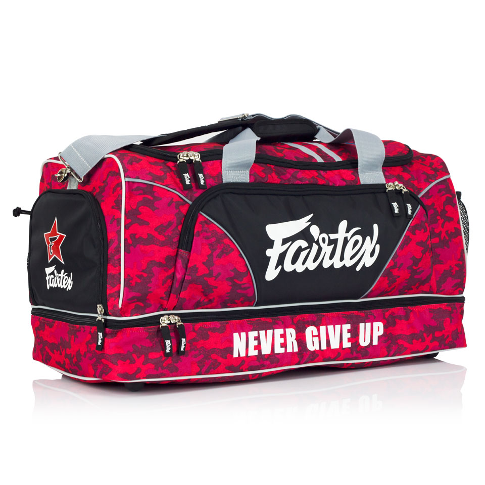 Fairtex Red Camo Heavy Duty Large Gym Bag - Click Image to Close