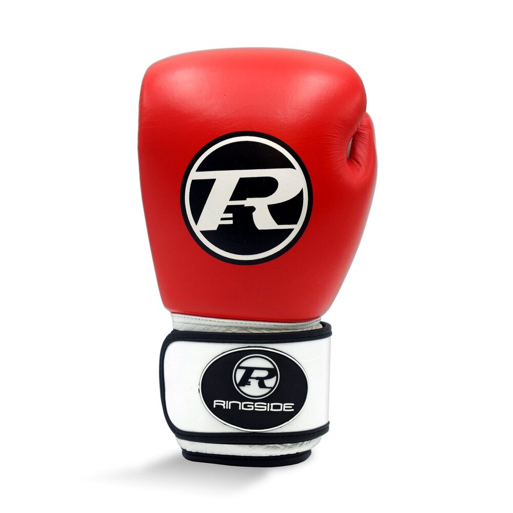 Ringside Boxing Leather Club Gloves Red - 14oz - Click Image to Close