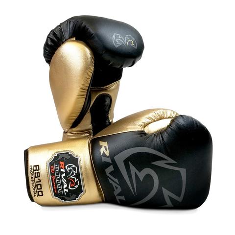 Rival Boxing RS100 Proffesional Sparring Gloves - Black - Click Image to Close