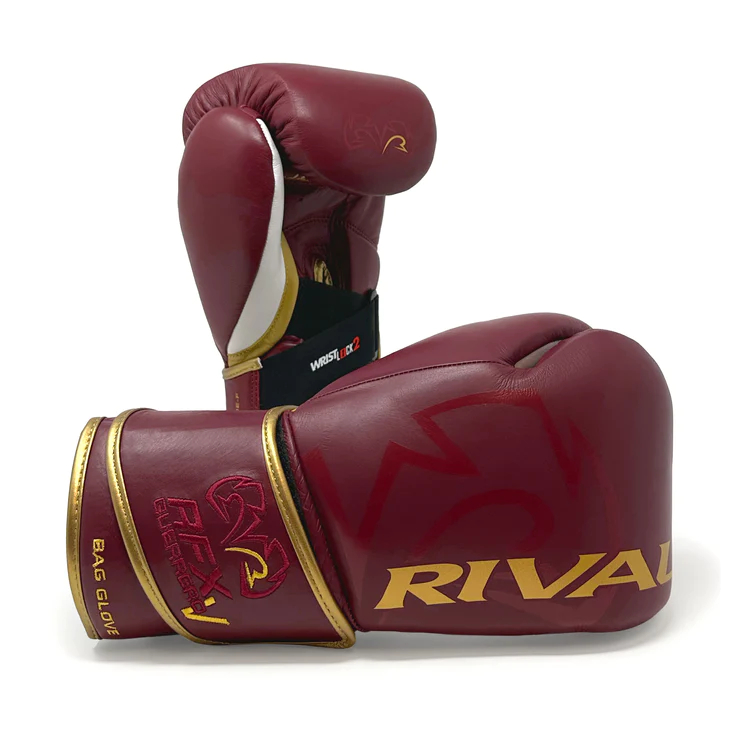 Rival RFX -Guerrero-V Leather Bag Gloves - SF-H - Burgundy/Gold - Click Image to Close