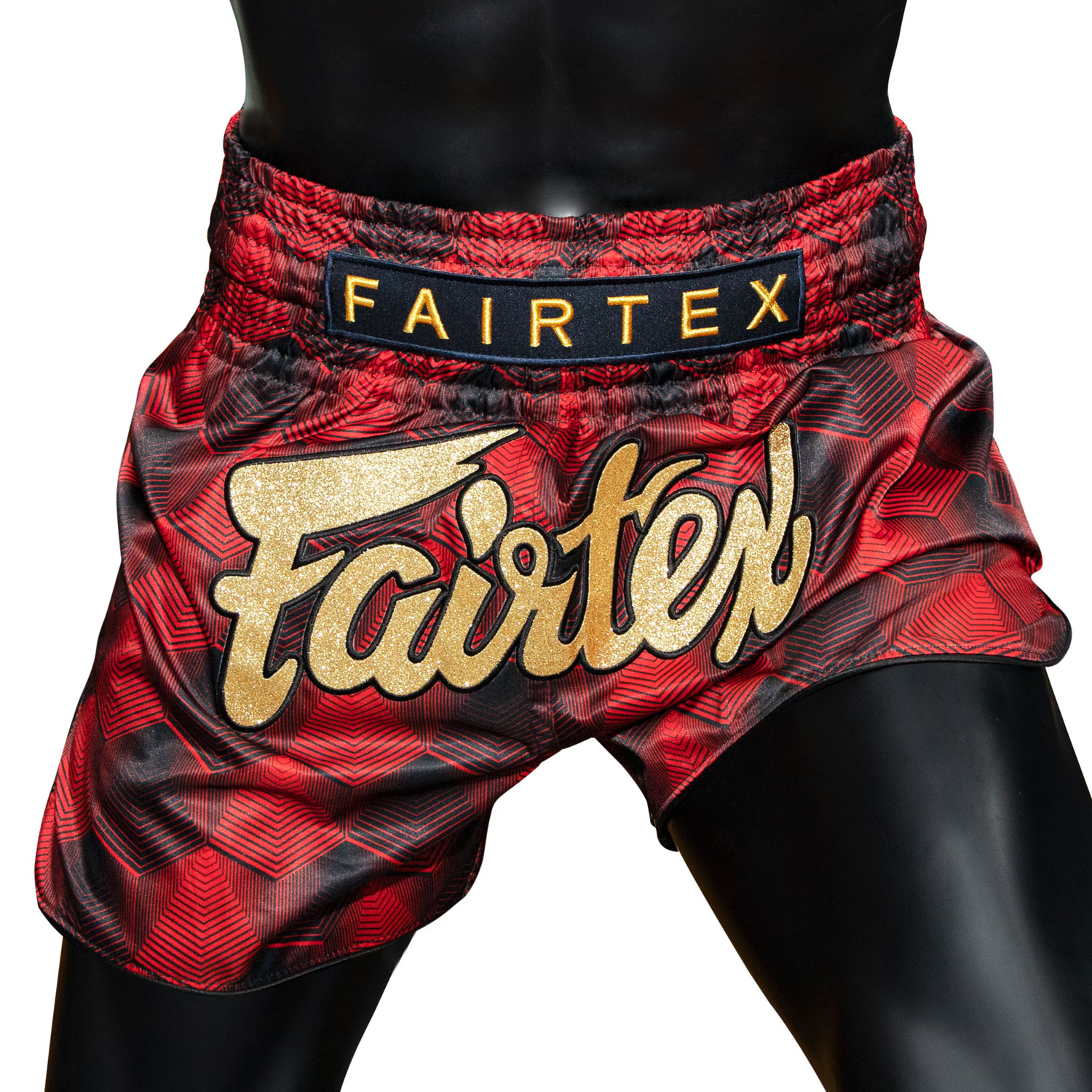 Fairtex "Rodtang" Slim Cut Muay Thai Fight Shorts - Red - Click Image to Close