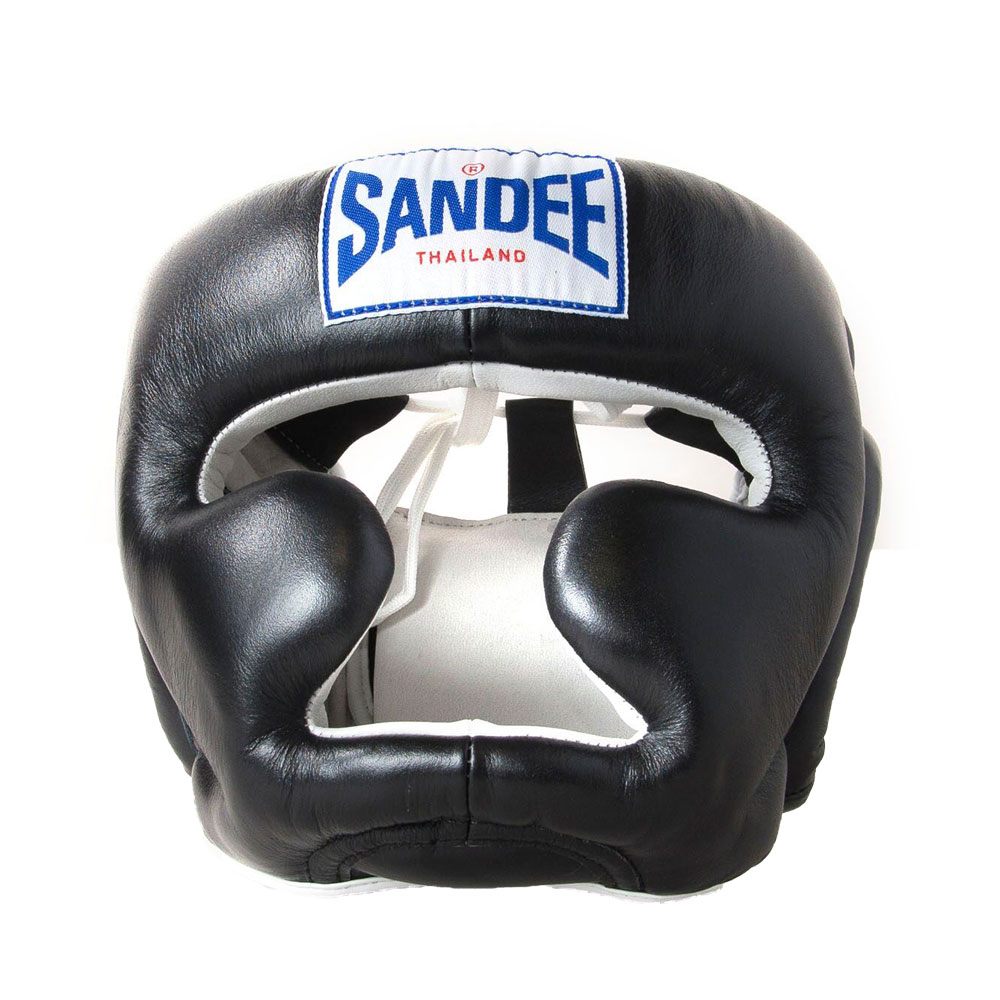 Sandee Muay Thai Closed Faced Leather Head Guard - Click Image to Close