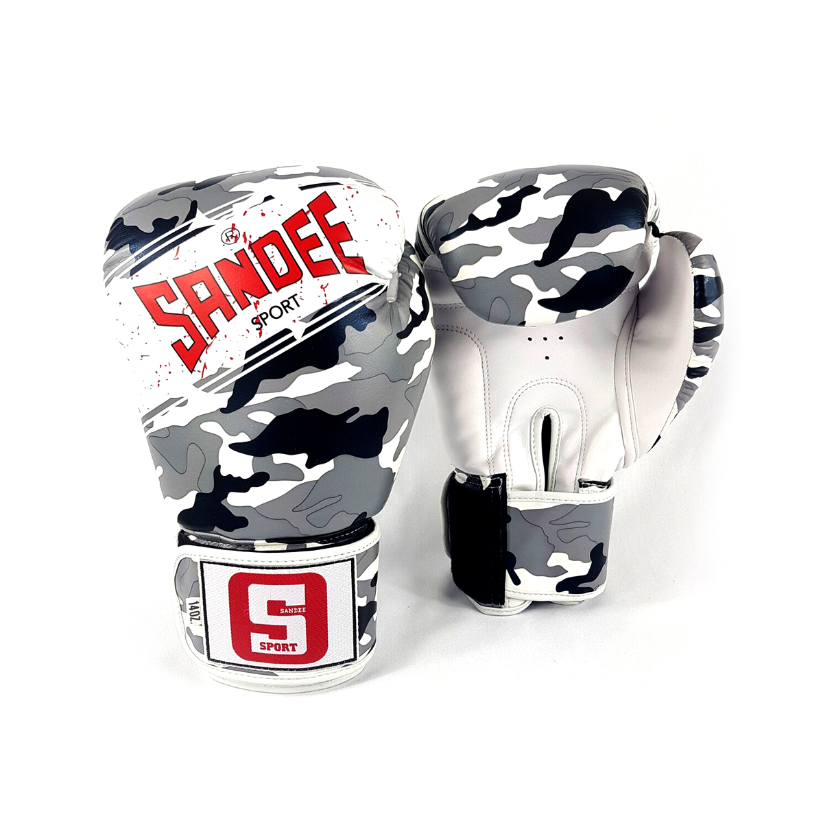 Sandee Sport Muay Thai Boxing Gloves - Camo - Click Image to Close