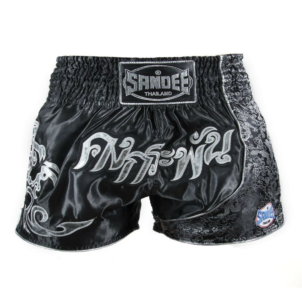 Sandee Unbreakable Muay Thai Shorts - Black - Click Image to Close