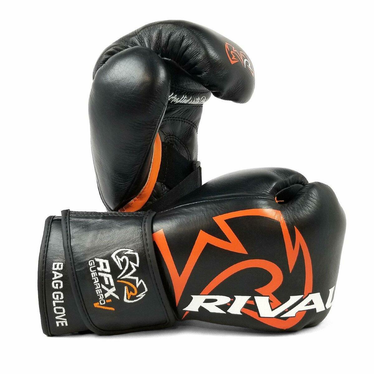Rival RFX Guerrero V Leather Bag Gloves SF-H - Black/Orange - Click Image to Close