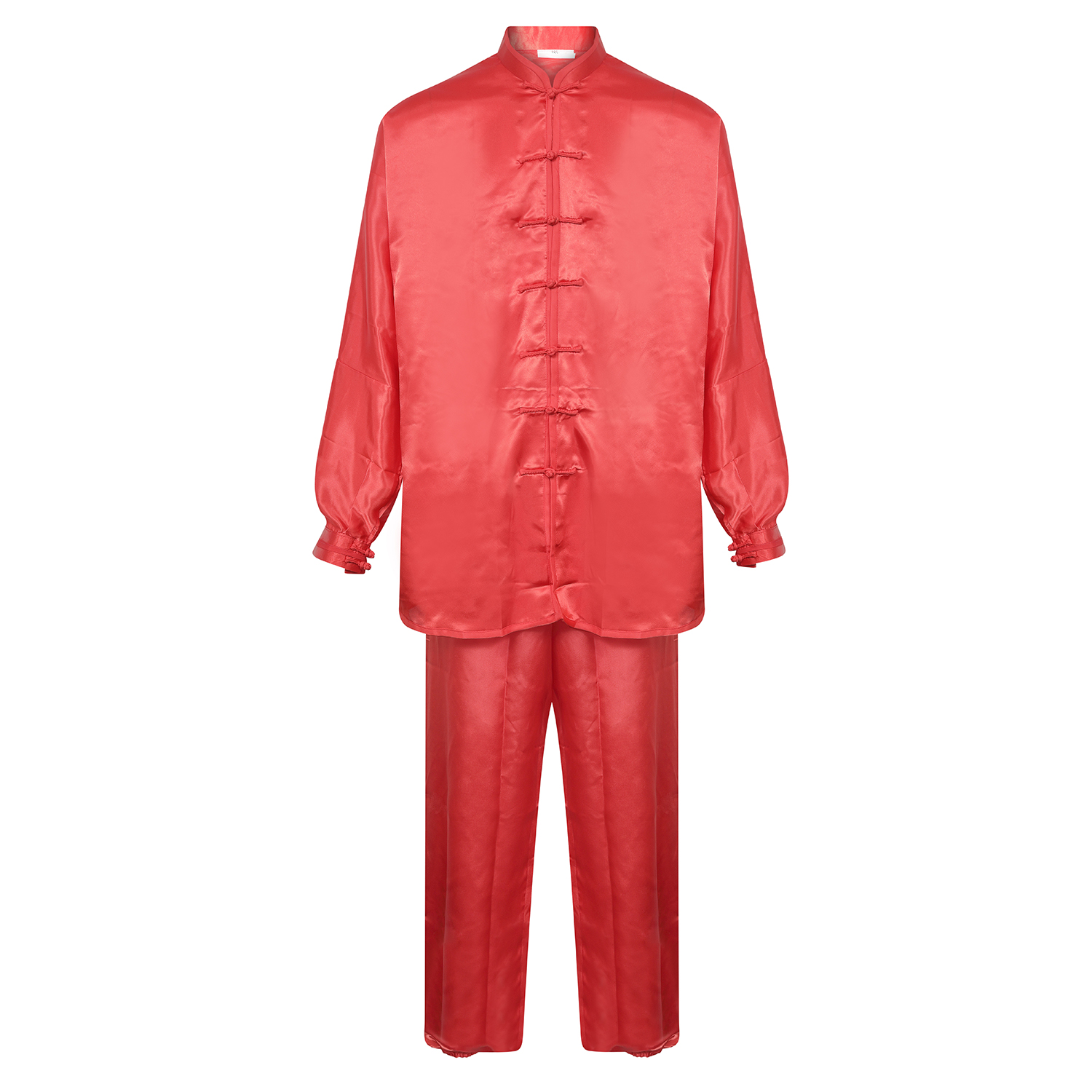 Tai Chi / Kung Fu Silk Uniform - Red - Click Image to Close