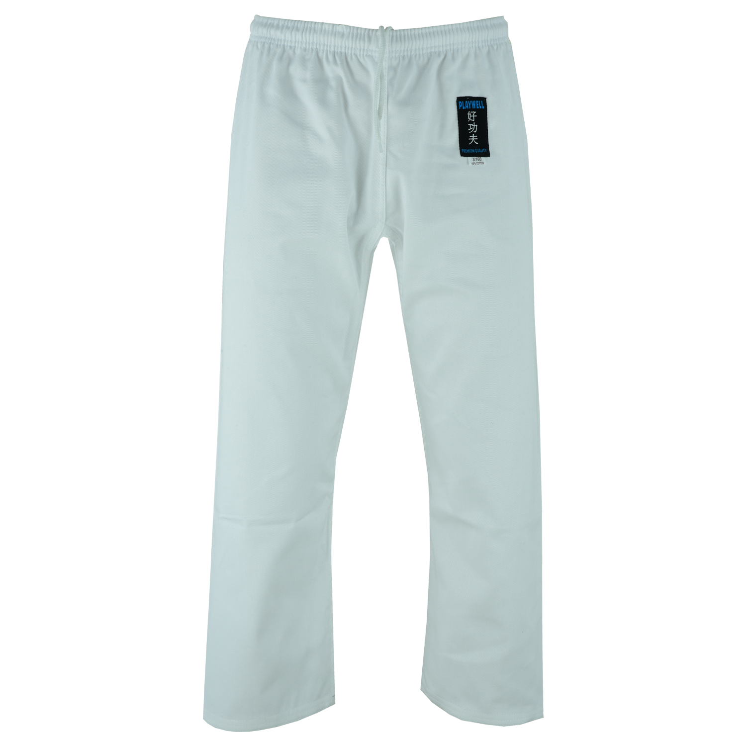 Karate White Premium Silver Brand GI Pants - 10oz - Click Image to Close
