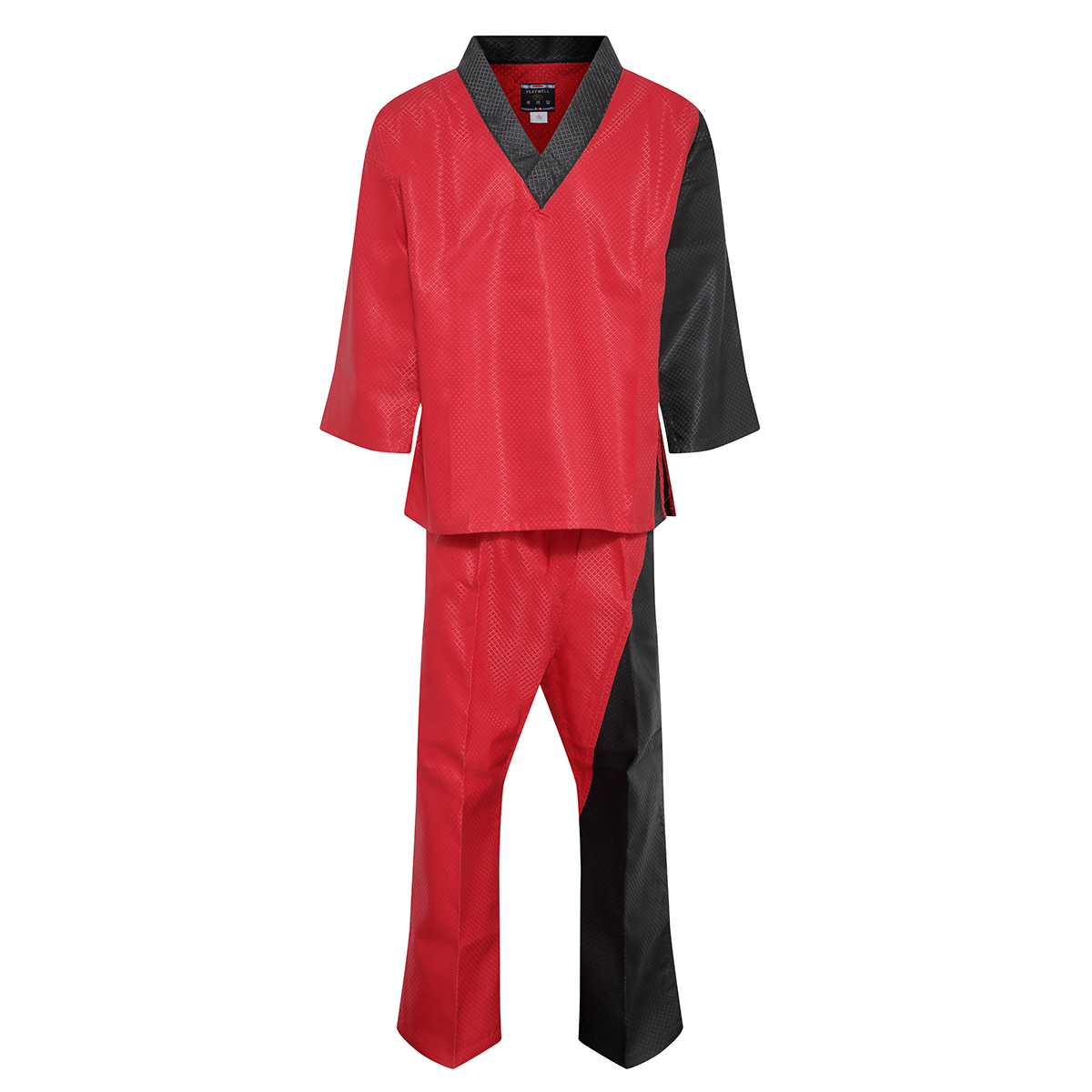 Elite Splice V-Neck Team Uniform - Red/Black - Click Image to Close