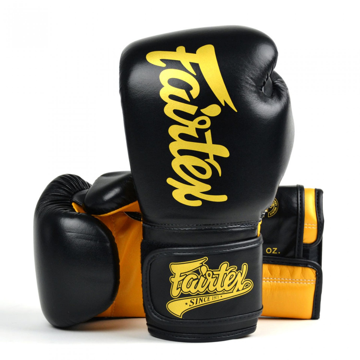 Fairtex Super Sparring Black/Gold Boxing Gloves - Click Image to Close