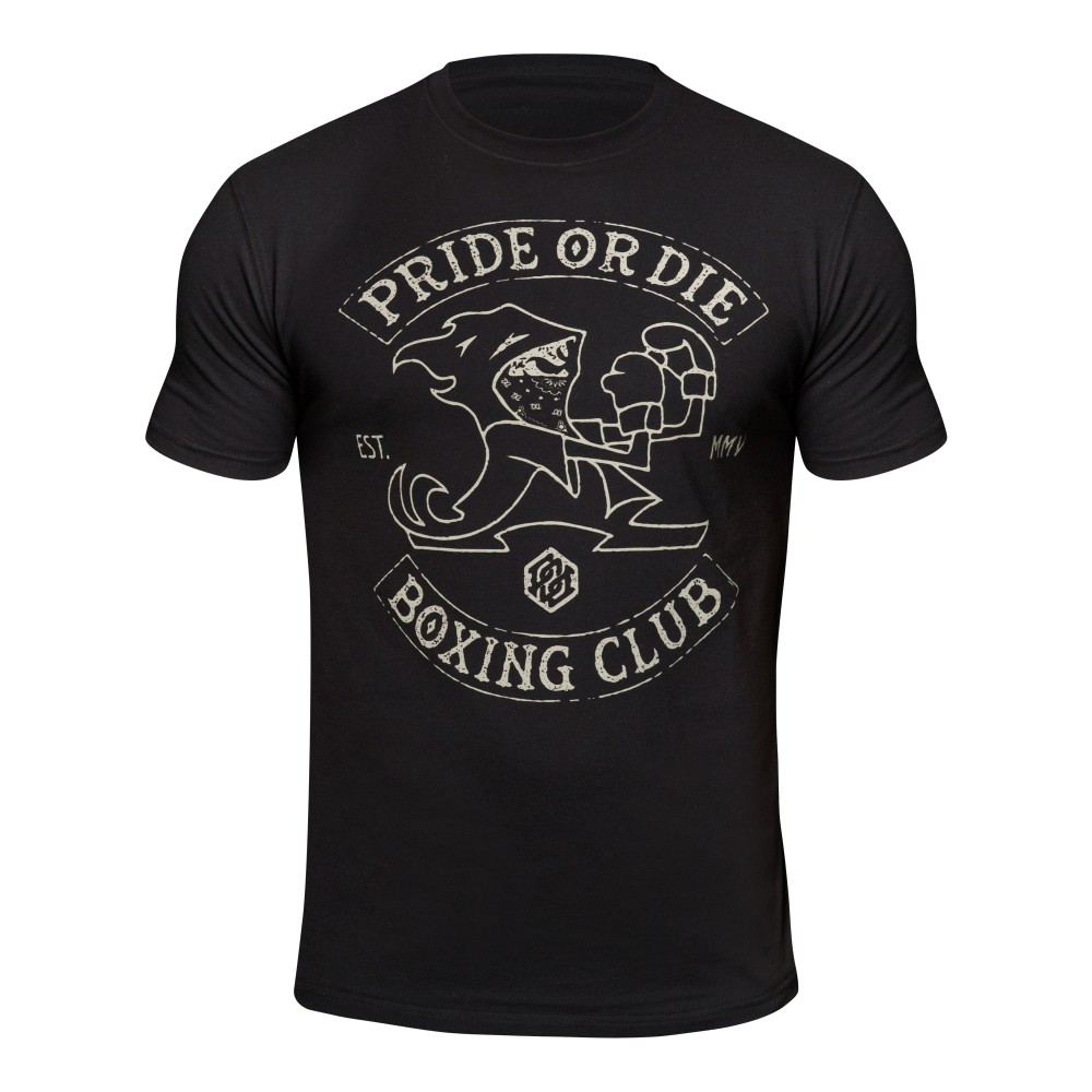 Pride or Die MMA Black Boxing Club T Shirt - Click Image to Close