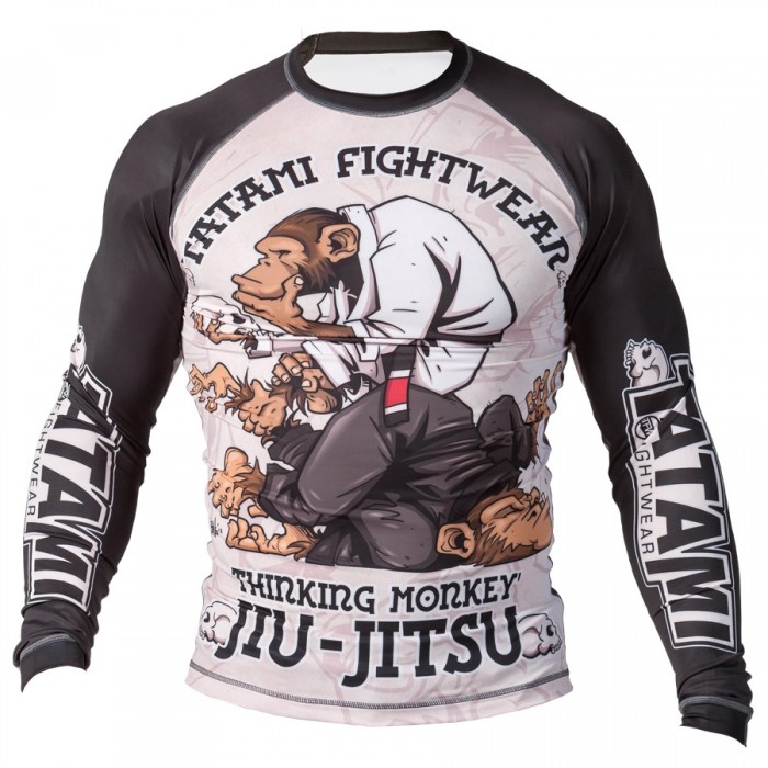 Tatami Thinker Monkey Long Sleeve Rash Guard - Click Image to Close