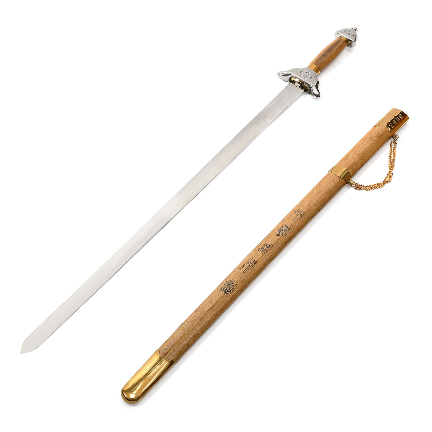 Yin Yang Tai Chi Sword - Pearl Blossom Wood - Click Image to Close