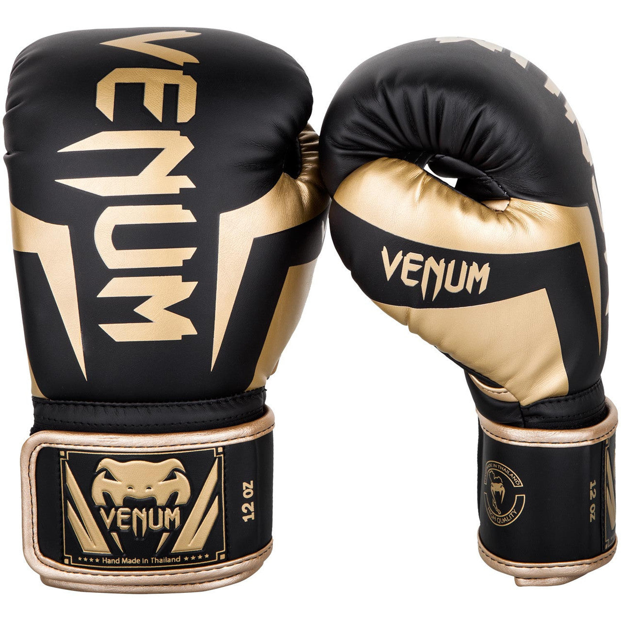 Venum Elite Boxing Gloves - Black/Gold - Click Image to Close