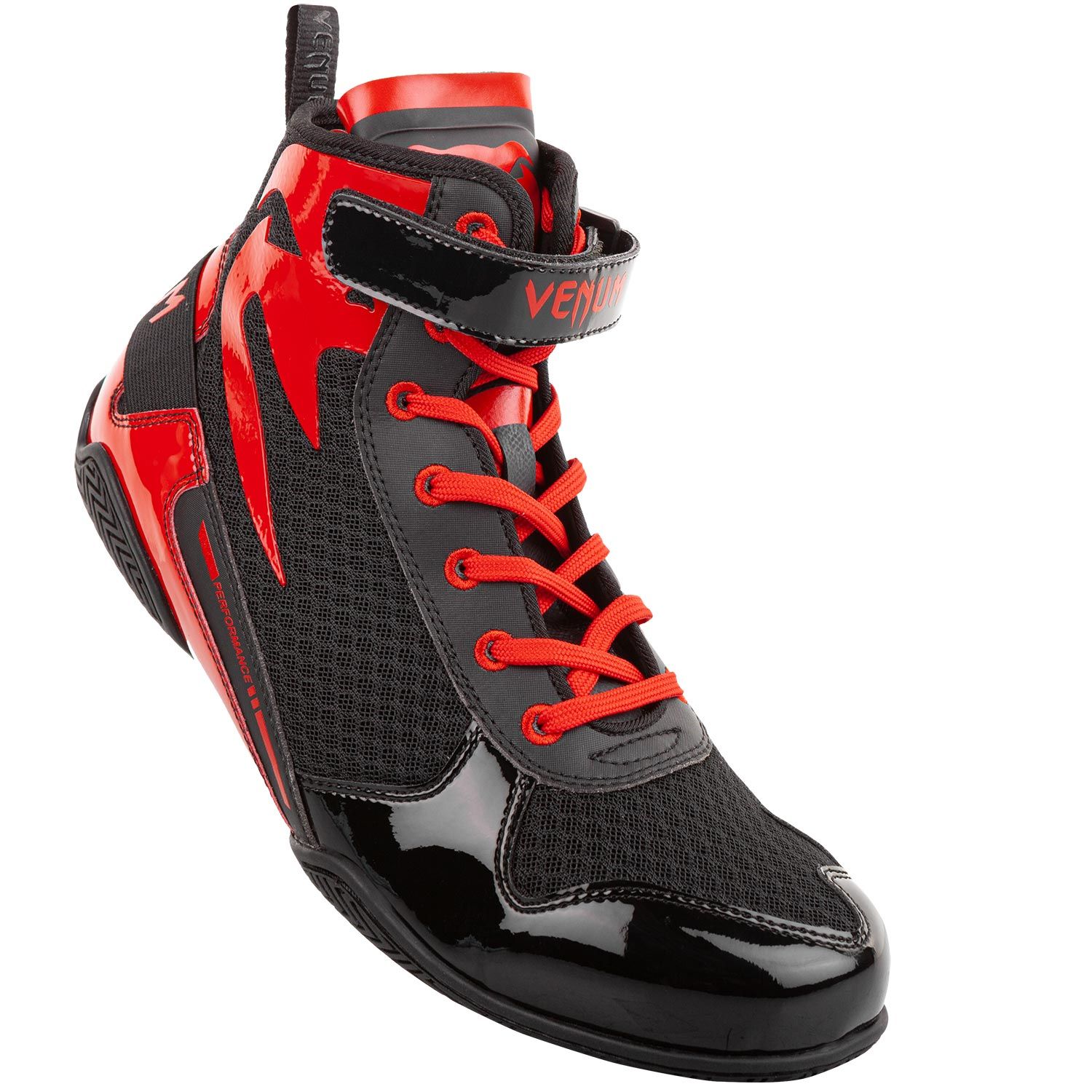 Venum Elite Low Top Giant Boxing shoes - Black/ Red - Click Image to Close
