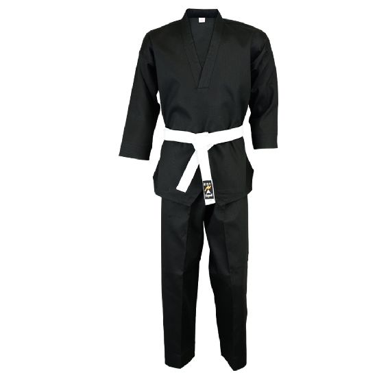 Karate Black V-Neck Pull Over Uniform : Children - 9oz - Click Image to Close