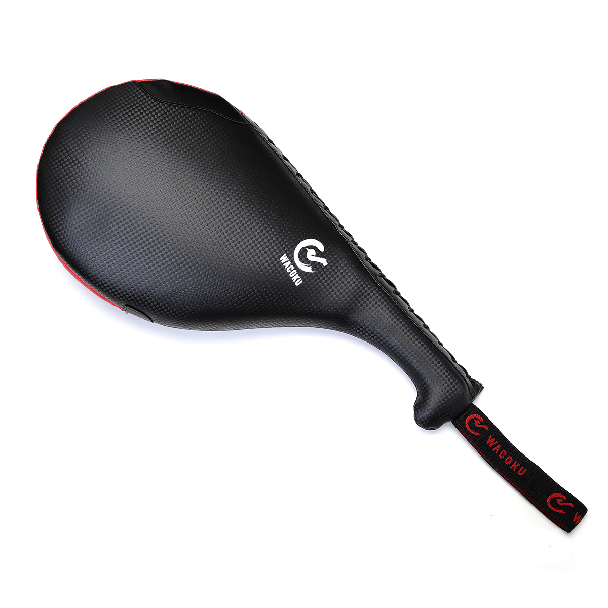 Wacoku Elite Black/ Red Vinyl Kick Paddle - Double - Click Image to Close