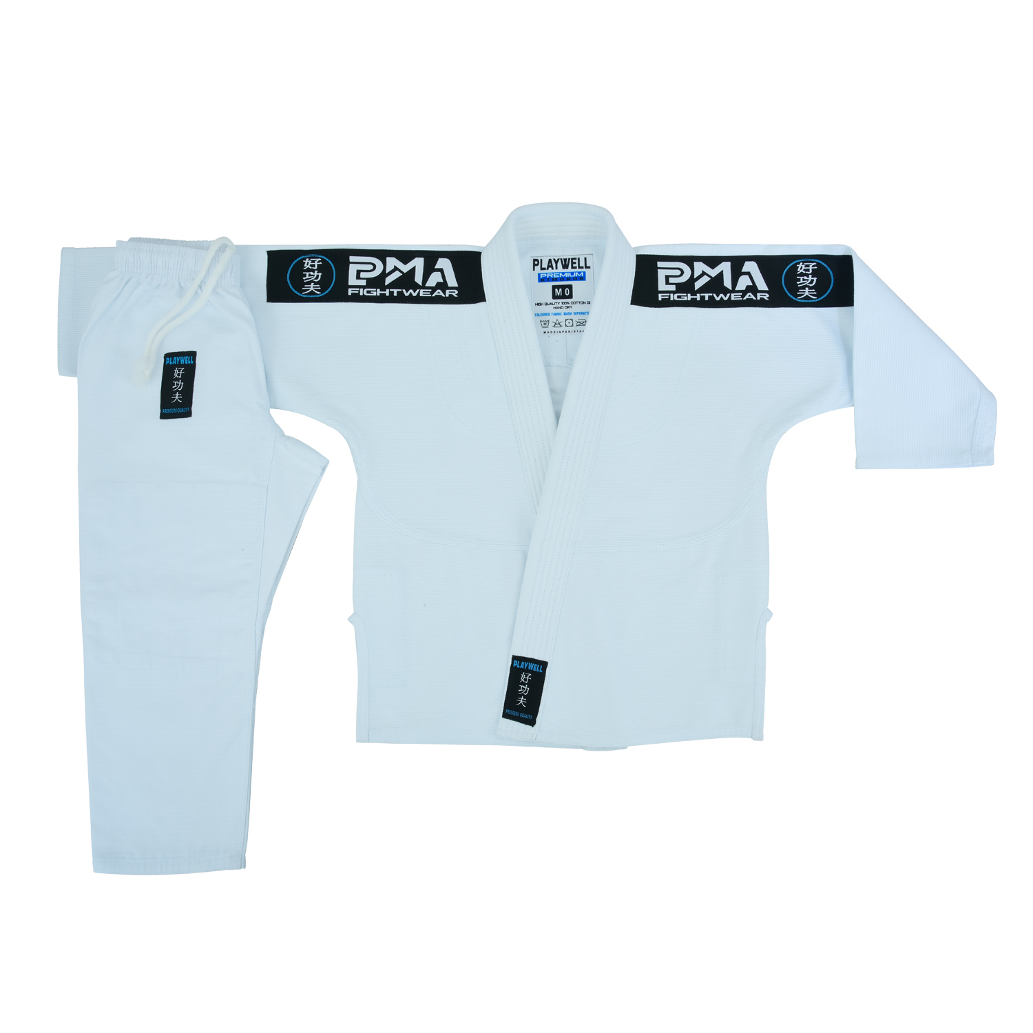 PMA Kids Elite Pearl Weave Jiu Jitsu Gi - White - Click Image to Close