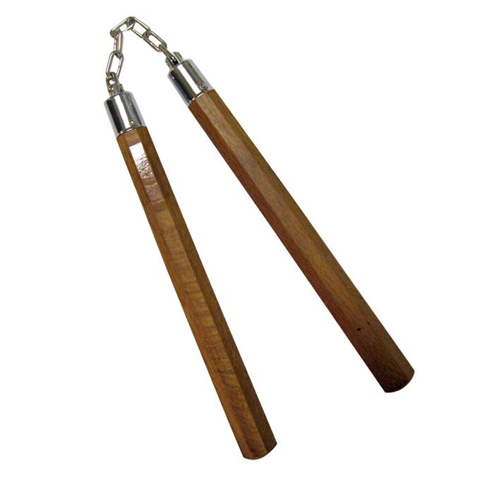 NR-041: Nunchaku Octagonal Red Wood with BB - Click Image to Close