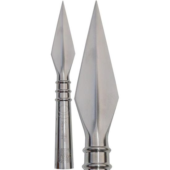 Deluxe Wushu Silver Steel Spear Head: No 3 - Click Image to Close