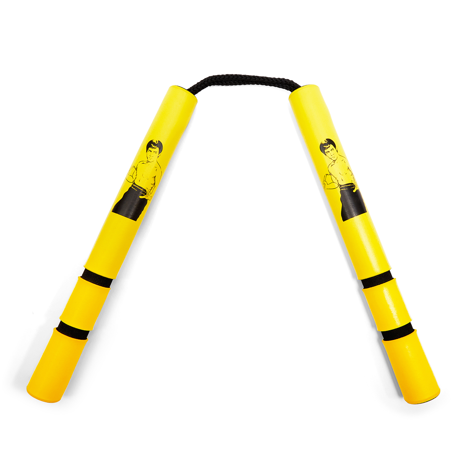 NR-020C: Game Of Death Yellow Bruce Lee Foam Nunchucks W/ Cord - Click Image to Close